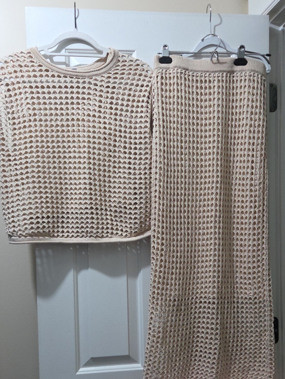 Steve Madden Cream Crochet Maxi Skirt